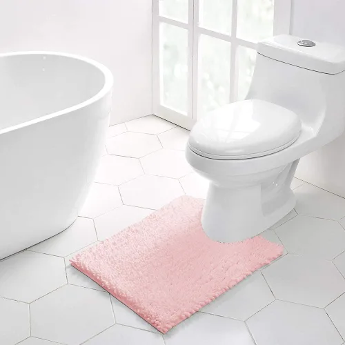 Miniatura 127 de Walensee Alfombra de baño antideslizante (24x17 pulgadas, rosa polvoriento) absorbente de agua, súper suave, lanuda de felpilla, lavable a máquina