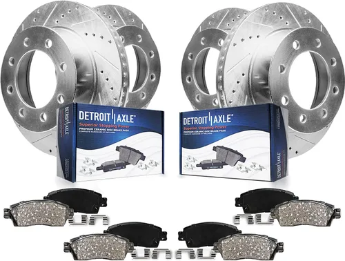 Miniatura 29 de Detroit Axle - Kit de frenos para Acura TSX 2009-2010 Honda Accord 2008-2011 Rotores de freno perforados y ranurados Pastillas de freno de cerámica