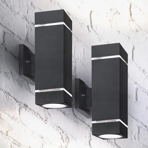 Miniatura 12 de ASD 2 lámparas de iluminación exterior del atardecer al amanecer, 120 W, cilindro E26 hacia arriba y hacia abajo, luz de pared moderna
