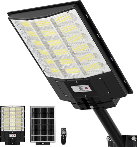 Miniatura 12 de 9800W Luz de calle solar, luces de calle solares para exteriores impermeables IP67, lámpara solar para exteriores con sensor de movimiento