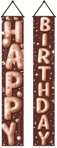 Miniatura 10 de Cartel decorativo de feliz cumpleaños de 12 x 71 pulgadas, bonito cartel colgante para puerta de cumpleaños, suministros de fiesta coloridos