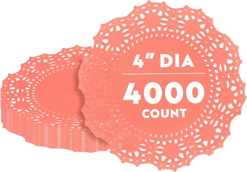 Miniatura 16 de Restaurantware Pastry Tek Blondas de Encaje de 4 x 4 Pulgadas 100 Vajilla Decorativa - Blondas de Mesa Desechables Redondas de Papel Negro