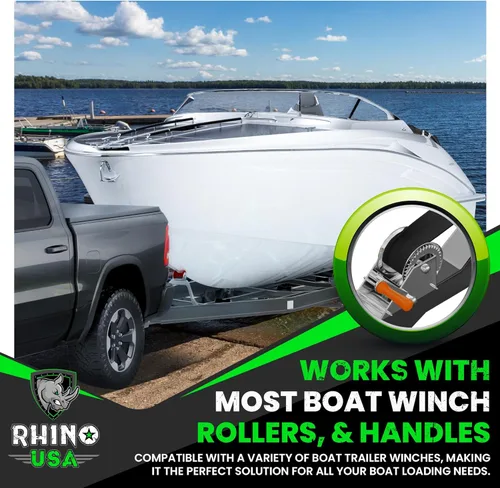 Miniatura 8 de Rhino USA Correa de cabrestante de barco con gancho (2 pulgadas x 20 pies) - Resistencia a la rotura de 5,016 libras - Correas de cabrestante