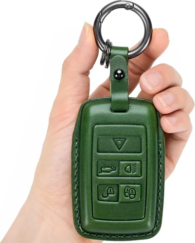 Miniatura 10 de Funda para llavero Land Rover/Jaguar de piel auténtica con llavero, compatible con Evoque Velar Sport Discovery Freelander2 LR4 Land Rover