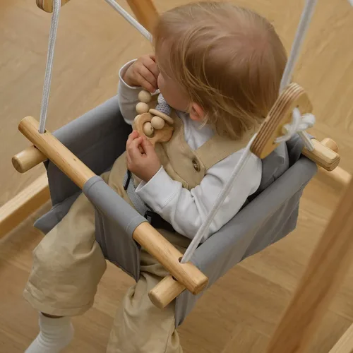 Miniatura 7 de Avenlur Spruce - Juego de columpios plegable para bebés y niños pequeños con soporte - Juego de columpios interior autoportante premium estilo Gris