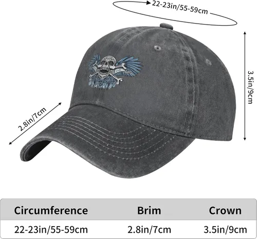 Miniatura 8 de Cowboy Hat Trendy Hats for Man and Women Djustable Four Season Outdoor Baseball Cap of Hell Skull with Angel Deep Heather