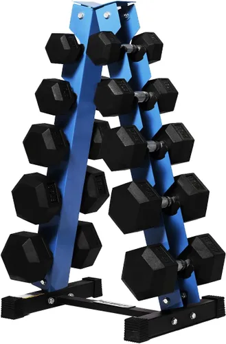 Miniatura 22 de RitFit Juego de mancuernas hexagonales de goma de 250 libras/300 libras/350 libras/550 libras/650 libras con estante de pesas, múltiples opciones