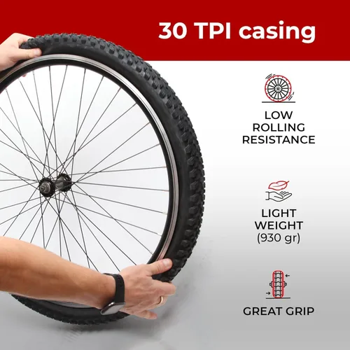 Miniatura 6 de Fincci Neumático plegable de bicicleta de montaña de 27,5 x 2,35 60-584 30 TPI para bicicleta híbrida Enduro MTB