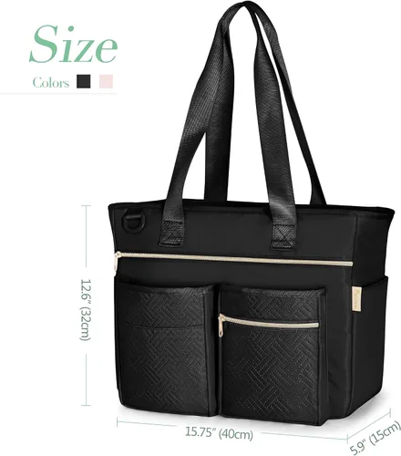 Miniatura 7 de Fasrom Bolsa de mano para profesores para mujeres de trabajo, bolsa grande para profesores con funda acolchada para laptop de hasta 15.6 pulgadas