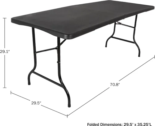 Miniatura 3 de Lavish Home Mesas plegables portátiles – Escritorio plegable portátil ligero – Mesa de plástico de 6 pies de largo para camping, jugar a las cartas