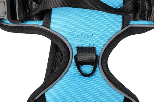 Miniatura 5 de Arnés azul para perro sin tirones con 2 clips para correa, chaleco acolchado suave para perros grandes, chaleco reflectante ajustable para perro