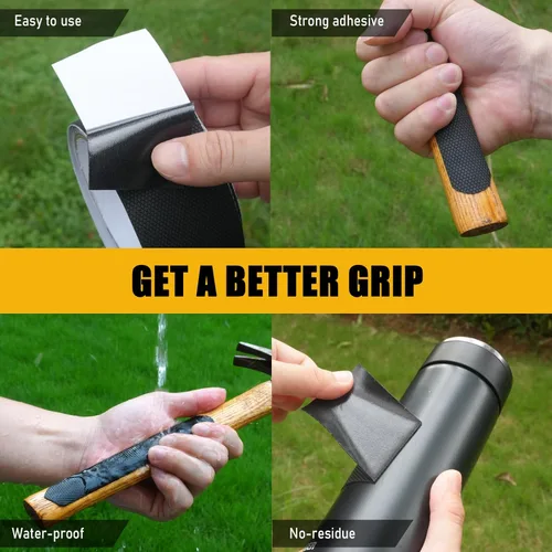 Miniatura 4 de Cinta de Agarre de Goma, 1 Pulgada x 20 Pies Cinta de Agarre No Abrasiva para asas, Adhesivo Fuerte Impermeable Resistente al Calor Cojín de agarre