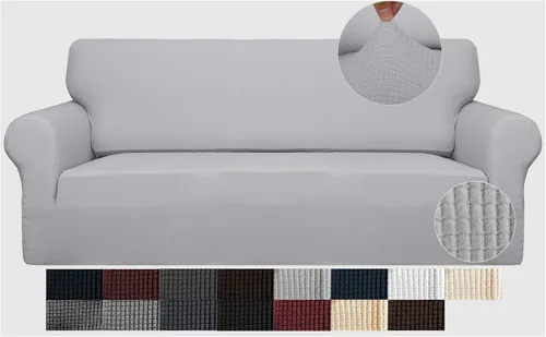 Miniatura 12 de JIVINER - Fundas de sofá de alta elasticidad para sofá de 3 cojines, funda de sofá extra grande de 1 pieza con parte inferior elástica
