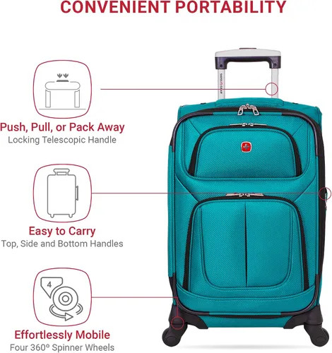 Miniatura 34 de SwissGear - Equipaje suave expandible Sion con ruedas, Negro