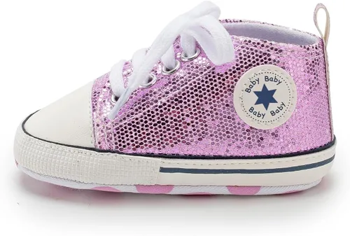 Miniatura 80 de KIDSUN zapatos deportivos altos hasta el tobillo para bebés, niños y niñas con suela antideslizante, suaves, para recién nacidos, zapatos