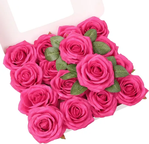 Miniatura 16 de Rosas artificiales, rosas artificiales, rosas artificiales de seda con tallos para ramos de boda, mesas de fiesta, centros de mesa, arreglos Negro