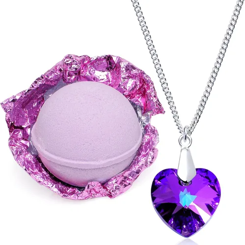Miniatura 4 de Enliven Me - Bomba de baño de lavanda con collar creado con cristal extra grande de 10 onzas, fabricada en Estados Unidos