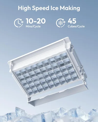 Miniatura 3 de EUHOMY Máquina comercial para hacer hielo, máquina de hielo de acero inoxidable de 120 libras/24 horas debajo del mostrador con contenedor