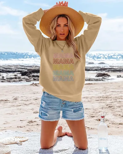 Miniatura 3 de Sudadera para mujer con divertido estampado de letras, blusa informal de manga larga para otoño