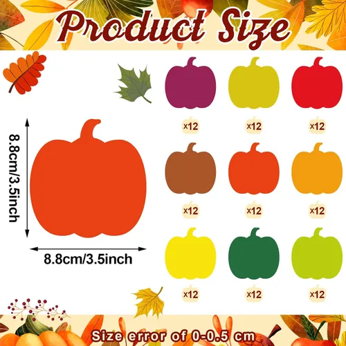 Miniatura 2 de Geyee 108 recortes de calabaza de 3.5 pulgadas para tablón de anuncios, otoño, Acción de Gracias, decoración de aula, en forma de calabaza