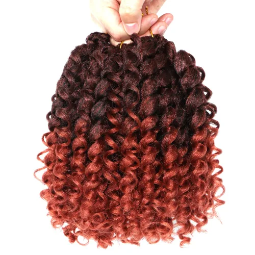 Miniatura 8 de Cabello de ganchillo Jamaicano Bounce, paquete de 4 paquetes de 6 pulgadas, varita de pelo rizado de ganchillo para mujeres negras