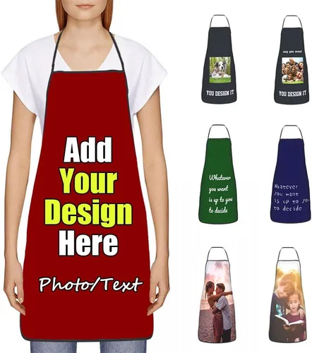 Miniatura 33 de Delantal Personalizado, Diseña Tu Propio Delantal de Cocina para Cocinar, Sube Tus Fotos Favoritas Logo, Añade Cualquier Nombre o Texto