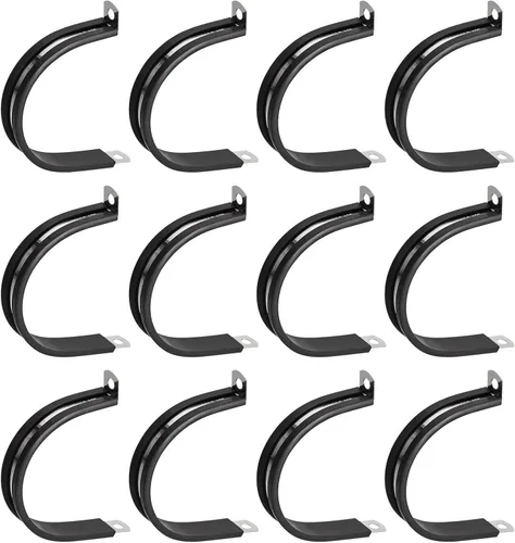 Miniatura 46 de uxcell Abrazadera de cable de 1/2 pulgada (0.472 in) de acero inoxidable 304 Abrazadera aislada acolchada de goma de acero inoxidable en forma de R