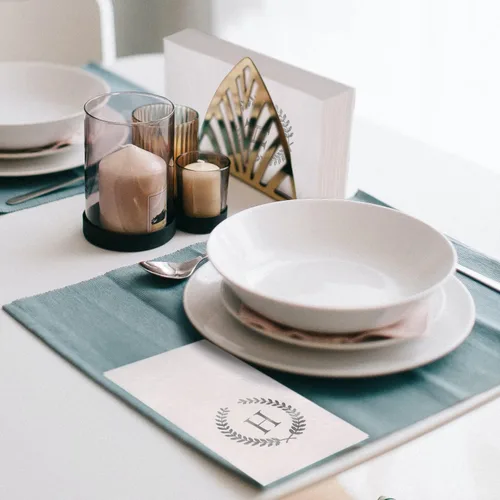 Miniatura 6 de Paquete de 200 servilletas desechables con monograma de papel de aluminio plateado con letra H, servilletas para invitados con inicial, toallas