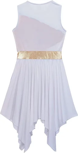 Miniatura 65 de CHICTRY Vestido de baile lírico sin mangas asimétrico para niñas, disfraz de adoración litúrgica contemporánea