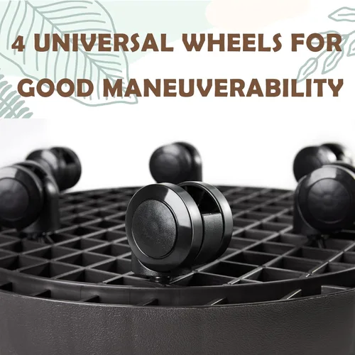 Miniatura 4 de Organizador de macetas de 15.5 pulgadas con ruedas, soporte de ruedas resistente para plantas en maceta, bandeja de base redonda con ruedas, soporte