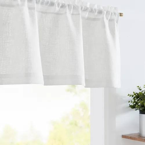 Miniatura 29 de jinchan Cortinas de cenefa para ventanas de 16 pulgadas, coloridos mini pompones, cenefa de cocina de granja, cenefa de gasa semitransparente