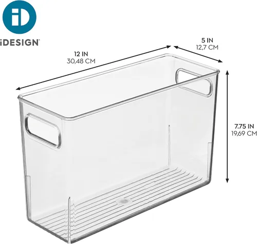 Miniatura 4 de iDesign - Contenedor de almacenamiento de plástico transparente y delgado para baño, organizador alto y estrecho para lociones, cremas y artículos
