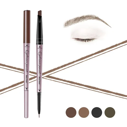 Miniatura 9 de Music Flower Lápiz de cejas de doble extremo, bolígrafo impermeable para cejas a prueba de manchas, maquillaje de ojos de larga duración, paquete