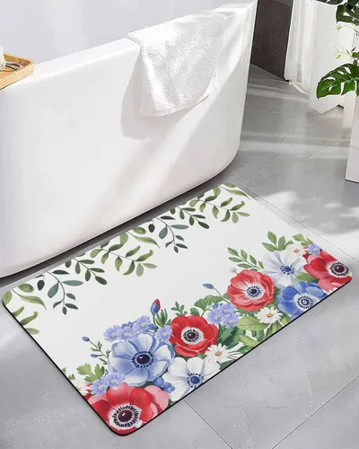 Miniatura 7 de Tapete de baño de geometría negra para bañera, antideslizante, de secado rápido y absorbente, tierra de diatomeas, fregadero, cocina, sala de estar