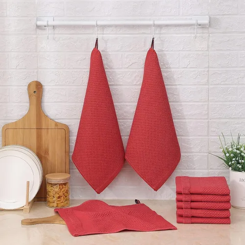 Miniatura 2 de Homaxy Paños de cocina 100% algodón, paquete de 8 – 12 x 12 pulgadas, tejido de gofre, muy suaves y absorbentes, paños de cocina de secado rápido