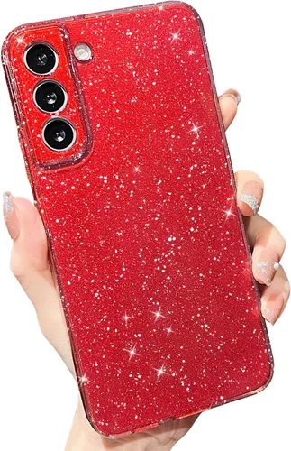 MINSCOSE Compatible con Samsung Galaxy S22 Plus Case, Bonito Color Neón Brillante, con Purpurina Brillante Delgada Resistente a Golpes de Silicona