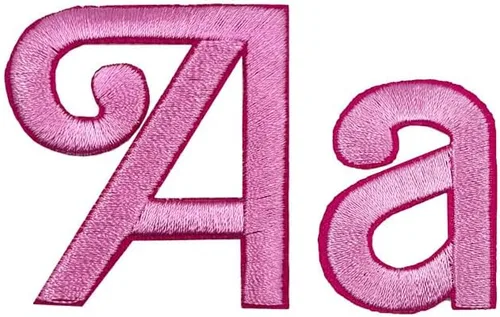 Parches bordados con letras cursivas rosadas para planchar, apliques para ropa, sombrero de vestir, sombrero, jeans, letra del alfabeto (Aa-Zz),