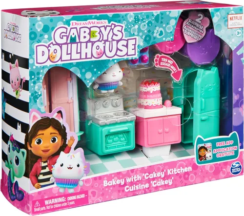 Miniatura 9 de Gabby's Dollhouse, Bakey with Cakey Kitchen con figura y 3 accesorios, 3 muebles y 2 entregas, juguetes para niños a partir de 3 años