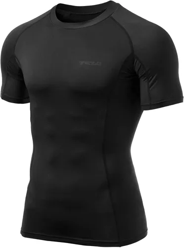 Miniatura 8 de TSLA - Paquetes de 1 o 3 camisetas de compresión para hombre, FPU 50+, de secado rápido, de manga corta, camiseta de entrenamiento atlético