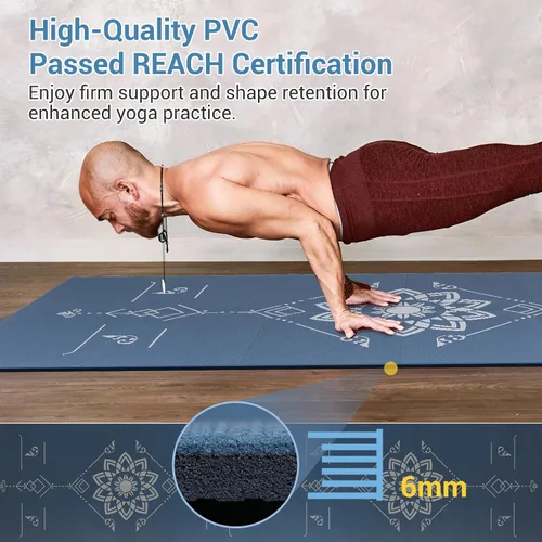 Miniatura 7 de Avoalre Tapete de yoga plegable, respetuoso con el medio ambiente, tapete de yoga de viaje de PVC plegable, tapete de yoga de doble cara