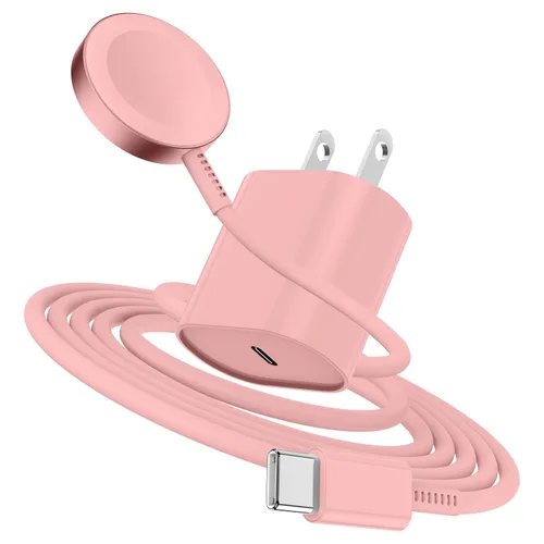 Susnwere Cargador Rápido para Cargadores de Apple Watch con Bloque de Carga de 20W, USB C Magnético para Cable de Carga Rápida i-Watch para Watch