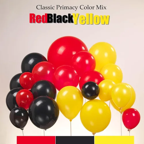 Miniatura 3 de Kit de arco de globos de atrapasueños de monstruos, 154 unidades, decoración de fiesta roja, amarilla y negra, con rayo y globos de papel