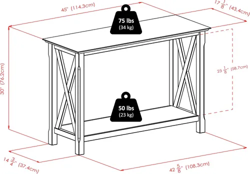 Miniatura 3 de Winsome Xola - Mesa consola con estante en capuchino, mesa de entrada delgada para pasillo, sala de estar, muebles elegantes para cualquier
