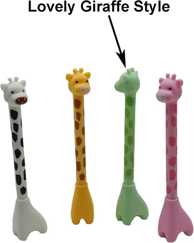 Miniatura 3 de Maydahui 12 bolígrafos con forma de jirafa, lindos bolígrafos de burro de dibujos animados, bolígrafo de tinta negra, diseño creativo de pedestal