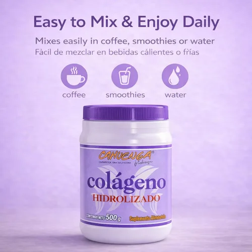Miniatura 6 de CAHUENGA - Colágeno hidrolizado en polvo 17.64 oz - Proteína sin sabor para cabello, piel, uñas y articulaciones - Keto y sin gluten - Colageno