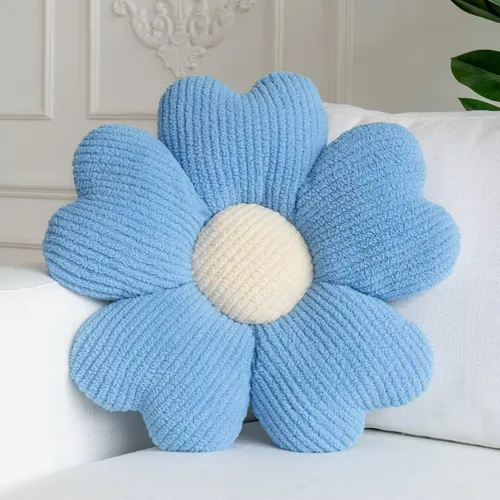 Miniatura 11 de Sioloc Almohada Decorativa de Flores, Lindo Cojín de Asiento de Suelo con Margaritas, Almohadas Decorativas Divertidas y Estéticas para Cama Sofá