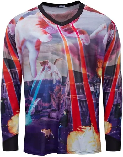 Miniatura 107 de Hotlion Camiseta de ciclismo para hombre, manga larga, MTB Motocross, ropa de carreras todoterreno