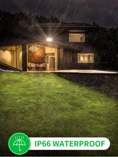Miniatura 5 de Viugreum Luz de inundación LED de 100 W, 8000 lúmenes, 3000 K, blanco cálido, reflector delgado para exteriores, luces de seguridad impermeables