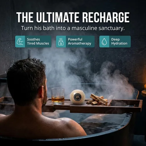Miniatura 4 de Bombas de baño para hombres, juego de 18 bombas de baño naturales perfumadas fuertes hechas a mano de 2.5 onzas con aromas de aceites esenciales
