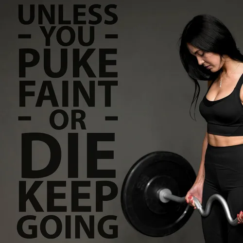 Miniatura 2 de Unless You Puke Faint or Die Keep Going - Calcomanía motivacional para pared de gimnasio, yoga, ejercicio, fitness, entrenamiento, arte de pared